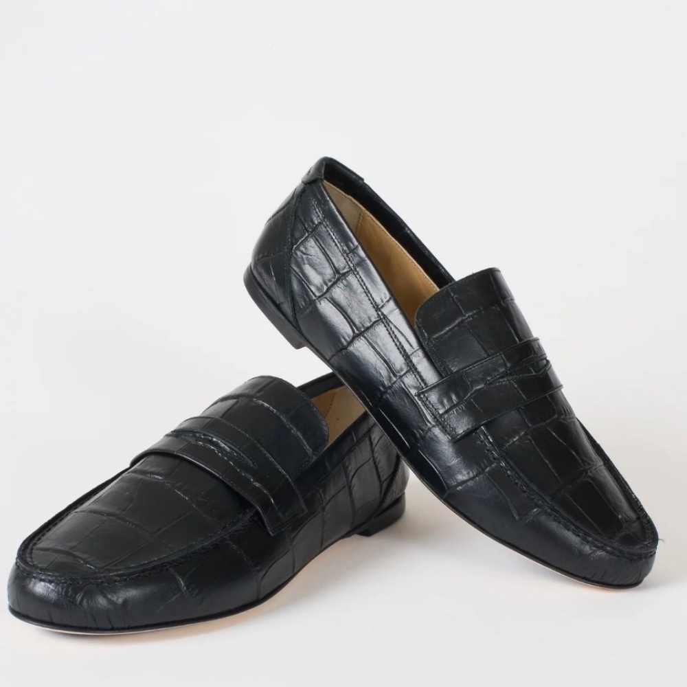 Jamie HALLER the penny loafer black croc 39